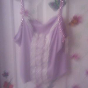 Samies camis lavender with pink diamond trim satin